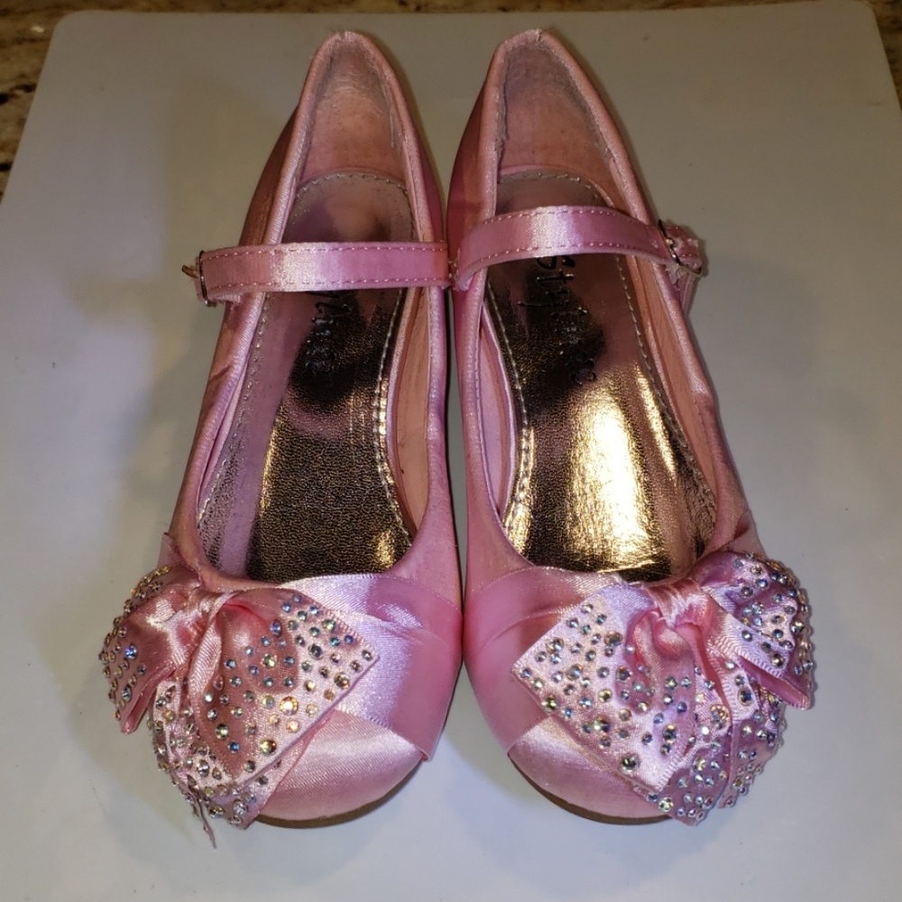Toddler Girl Pink Dress Shoes with Rhinestones